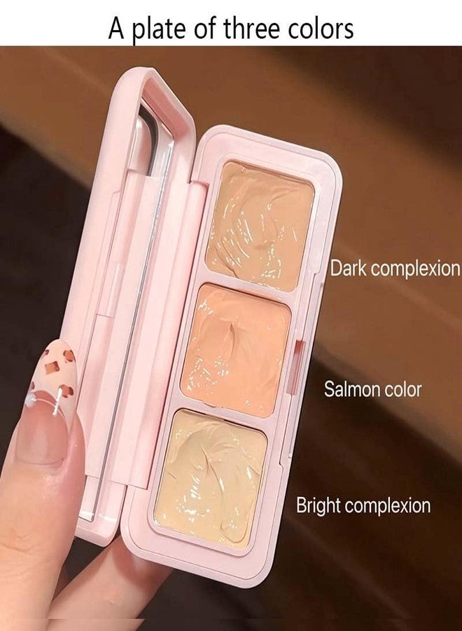 Cappuvini Cute Cat Face-Repairing Concealer Palette | Waterproof Long Lasting High Coverage Concealer for Dark Circles, Redness & Blemishes | Moisturizing Mousse Texture with Natural Glow Finish | 3 Shades Dark, Salmon & Bright Complexion | for Women & Girls - Image 2
