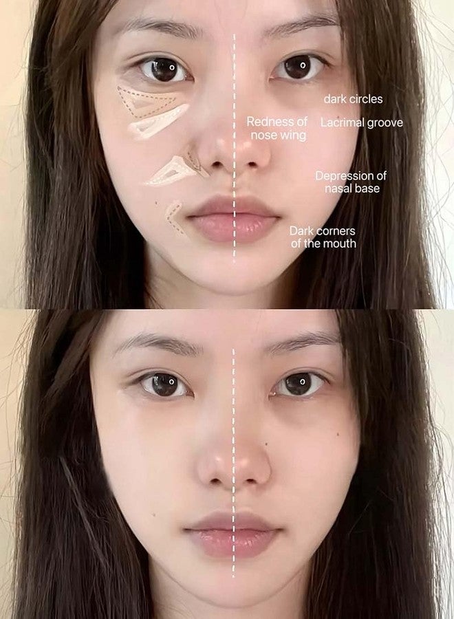 Cappuvini Cute Cat Face-Repairing Concealer Palette | Waterproof Long Lasting High Coverage Concealer for Dark Circles, Redness & Blemishes | Moisturizing Mousse Texture with Natural Glow Finish | 3 Shades Dark, Salmon & Bright Complexion | for Women & Girls - Image 4