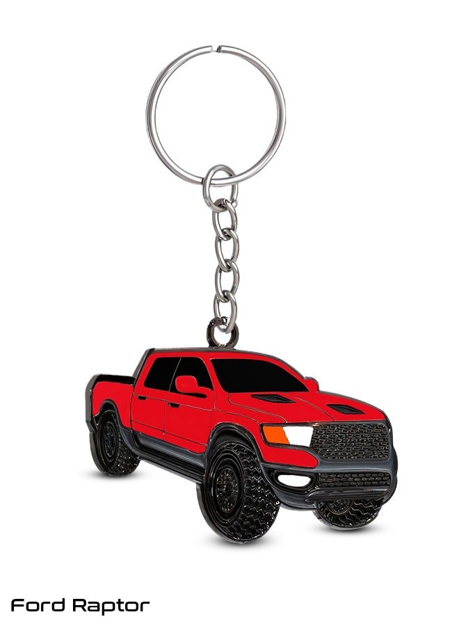 Ford Raptor Metal Car Keychain - Pickup Truck Design, Durable Zinc Alloy Perfect for Keys and Bags - Image 1