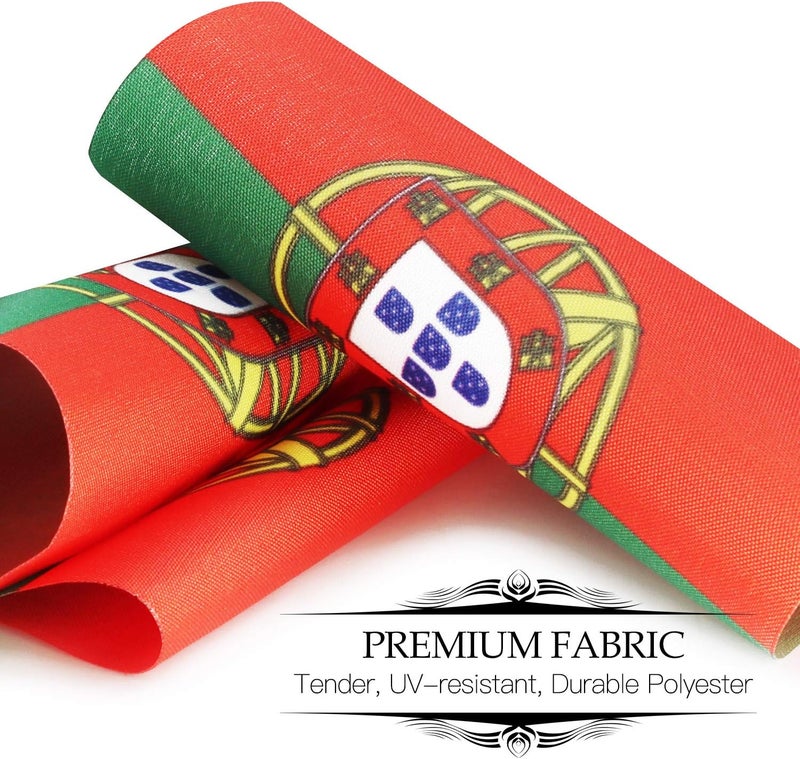 Anley Portugal Deluxe Desk Flag Set - 6 x 4 Inch Miniature Portuguese Desktop Flag with 12" Solid Pole - Vivid Color and Fade Resistant - Black Base and Spear Top - Image 4