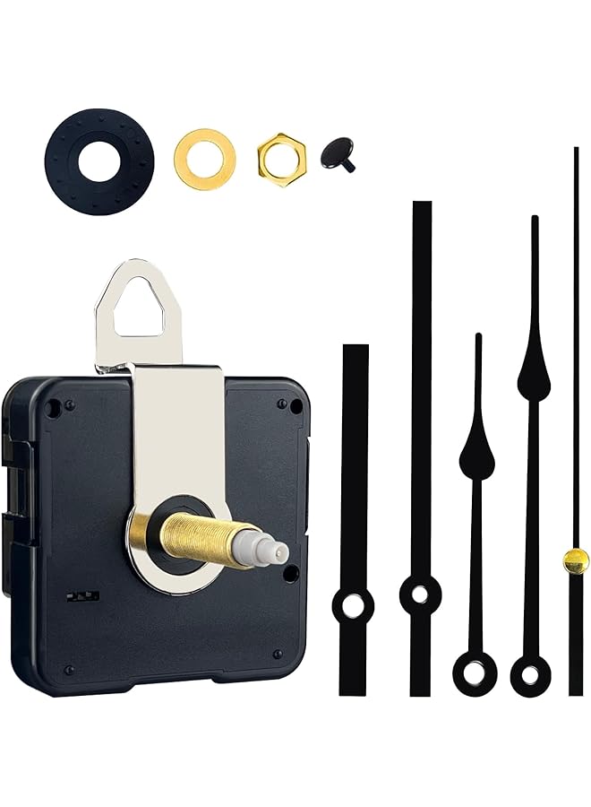 The Bros Quartz Long Shaft Clock Movement DIY Wall Clock Movement Mechanism Clock Repair Kit Replacement (Shaft Length 31mm,Two sets of pointers) - Image 1