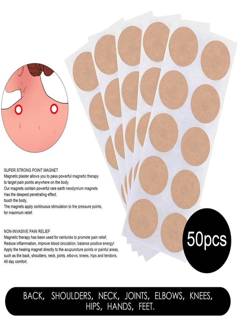 Best Acupuncture Point Magnetic Patches (50-Pack) - Non-Woven Breathable, Magnetic Stimulation, Pain Relief, Reduces Inflammation, Improves Blood Circulation, Full-Body Multi-Area Care Patches - Image 2