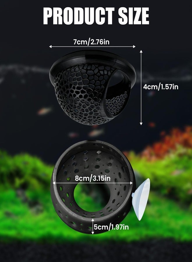 Frstem 2 Pcs Aquarium Fish Hideout; Black Betta Fish Tank Decor with Suction Cup & Floating Hide, Eco Safe Cave Shelters for Stress Reduction - Image 2