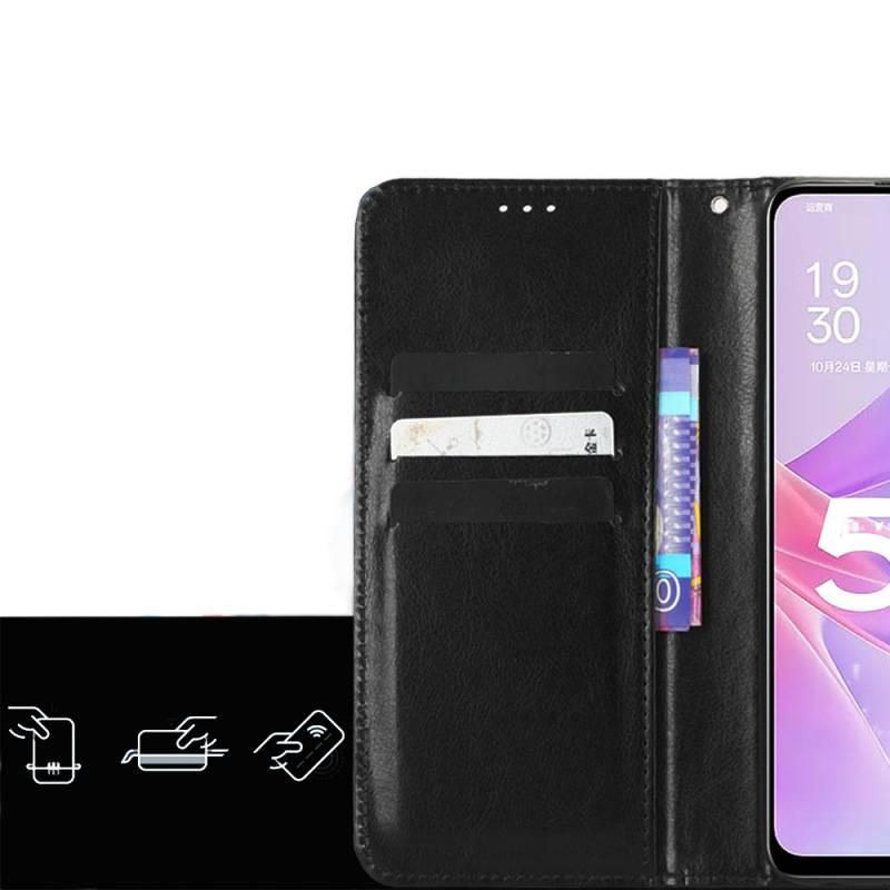 BB غطاء واقي بملمس جلد لـ Redmi Note 14 مع حماية من السقوط وتصميم قابل للطي مع مقاوم للصدمات مع نقش الحصان الجامح مع حبل تعليق باللون Gold باللون الذهبي باللون الأحمر - Image 3