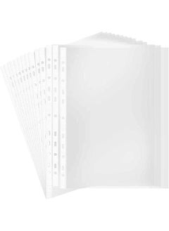 erorex A4 Punched Pocket 50 Pages Pack Sheet Protector Glass Clear Protector Binder Sleeves Clear Sheet Protector Transparent Document Pocket Folder Transparent  - Image 1