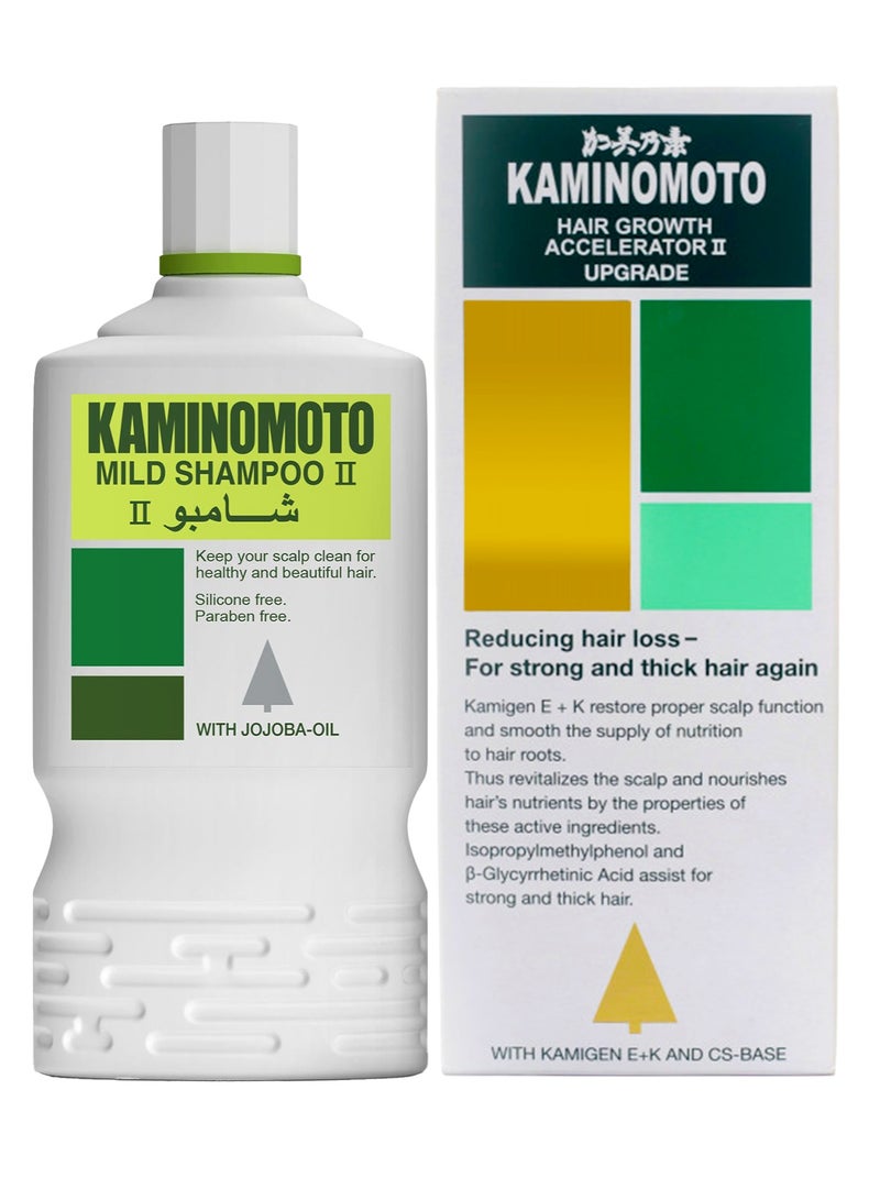 كامينوموتو مسرع نمو الشعر (أكسلريتور الذهبي) 180 مل + شامبو 200 مل - Image 2