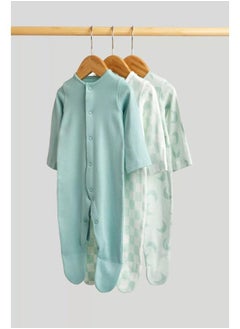 mothercare Mint Baby Sleepsuits - 3 Pack  - Image 1