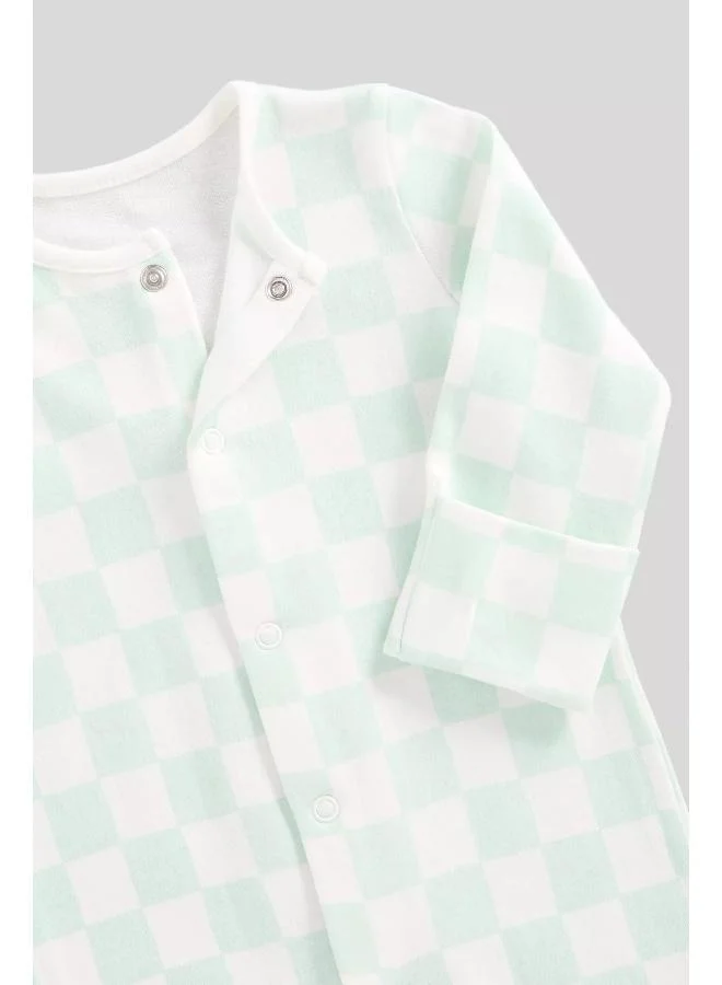 mothercare Mint Baby Sleepsuits - 3 Pack