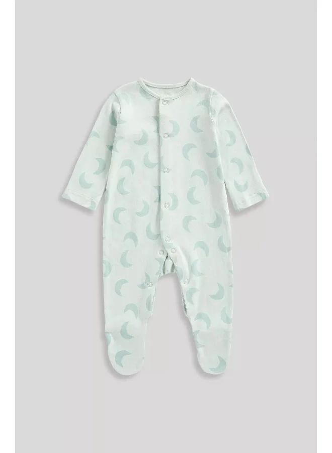 mothercare Mint Baby Sleepsuits - 3 Pack