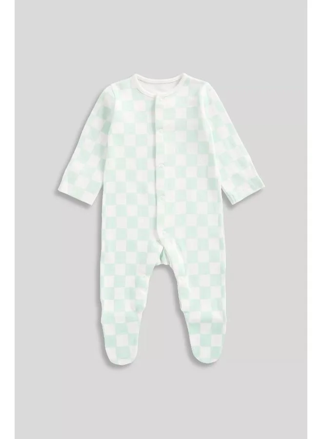 mothercare Mint Baby Sleepsuits - 3 Pack