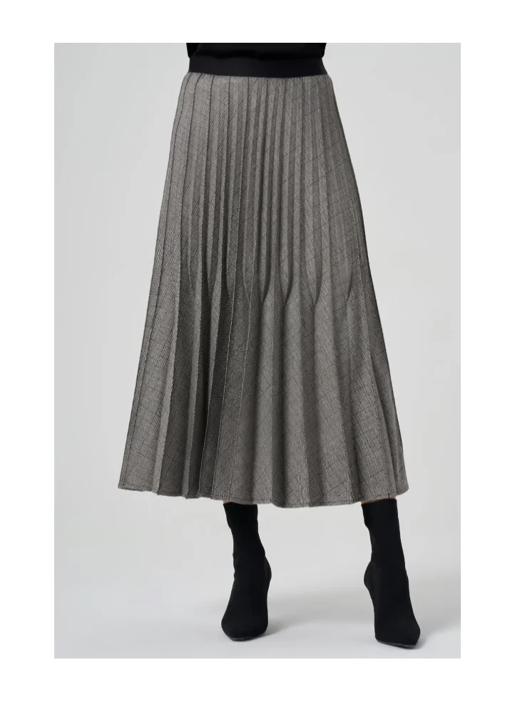 MissWhence Long Pleated Skirt - Anthracite