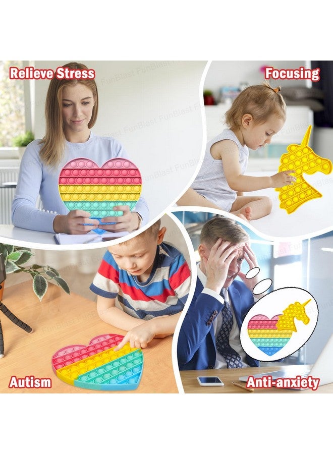 FunBlast Pop It - Popit Game, Poppet for Kids, Pop It Toy, Pop It Toys for Kids, Pop It Fidget Toy, Pop It Big, Pop It for Girls, Pop It for Boys, Unicorn Pop It, Stress Relief Toys (Pack of 2 Pcs) - Image 4