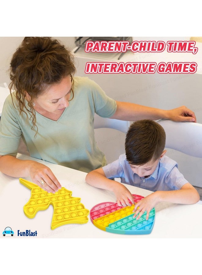 FunBlast Pop It - Popit Game, Poppet for Kids, Pop It Toy, Pop It Toys for Kids, Pop It Fidget Toy, Pop It Big, Pop It for Girls, Pop It for Boys, Unicorn Pop It, Stress Relief Toys (Pack of 2 Pcs) - Image 3