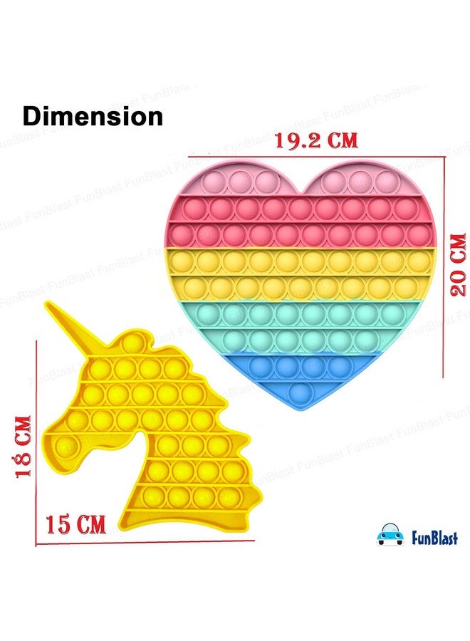FunBlast Pop It - Popit Game, Poppet for Kids, Pop It Toy, Pop It Toys for Kids, Pop It Fidget Toy, Pop It Big, Pop It for Girls, Pop It for Boys, Unicorn Pop It, Stress Relief Toys (Pack of 2 Pcs) - Image 2