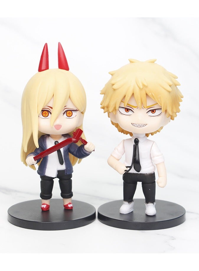 Set of 6 Anime Action Figure, Pochita Figure, Collectible Model Statue Figure Toy, High Quality Cartoon Figure Toy Suitable For Car and Table Decoration  - Image 1
