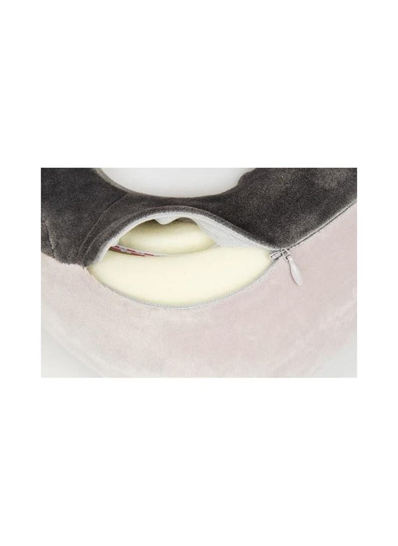 Viaggi VIAGGI Memory Foam Neck Massager Pillow for Shoulder Neck Pain Relief Vibrating U Shape Massage Pillow for Office Home Car Travel Pillow Coffee Grey  - Image 3