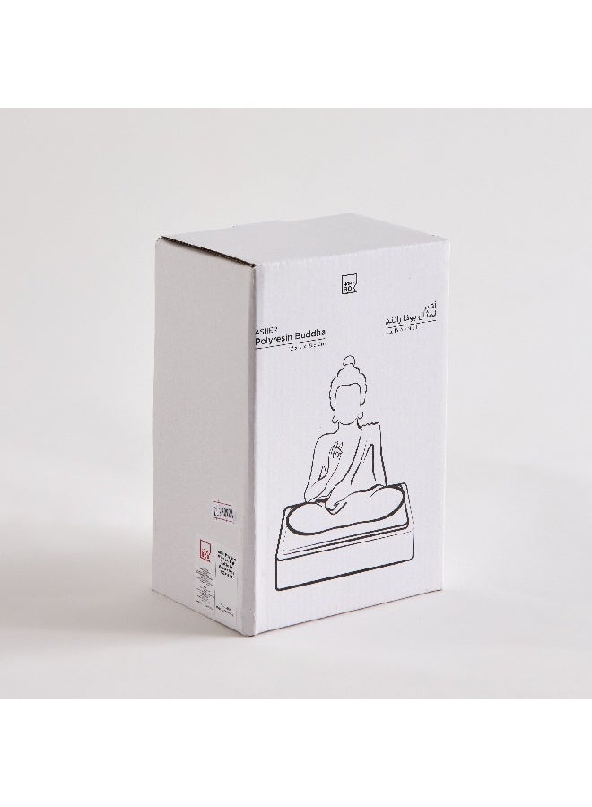 Home Box Asher Polyresin LED Light on Wooden Base 12 x 9 x 18.5 cm  - Image 2