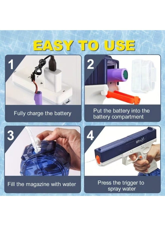 Goolsky Electric Water Gun - High-Powered 9.75meter Range Water Blaster with 500ml Large Capacity, Rechargeable Battery Operated, Summer Outdoor Fun for Kids & Adults, Pool/Beach Games (Ages 8+), Portable Water Gun, Vibrant Accessory Colors, Sturdy Construction - Image 5