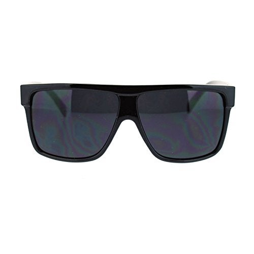 JuicyOrange KUSH Men's Sunglasses Flat Top Square Frame Black Dark Lens, 5 5/8" (143 mm) W x 2" (51 mm) H - Image 2
