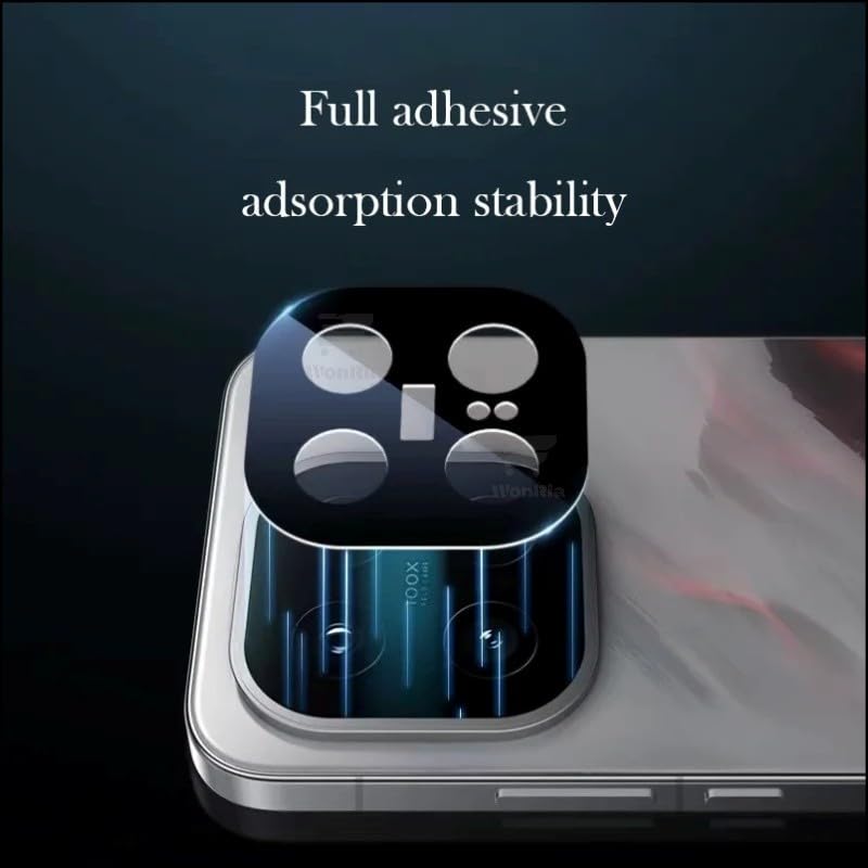 WonRia ® حزمة 1 - واقي زجاج الكاميرا الخلفية لجهاز iQOO 15 5G - واقي عدسة الكاميرا [3D متميز] - أسود - Image 2