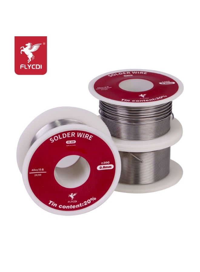 flycdi XS-100 Eco-Friendly Solder Wire with 20% tin content, net weight 20g - Image 1