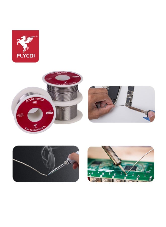 flycdi XS-100 Eco-Friendly Solder Wire with 20% tin content, net weight 20g - Image 3