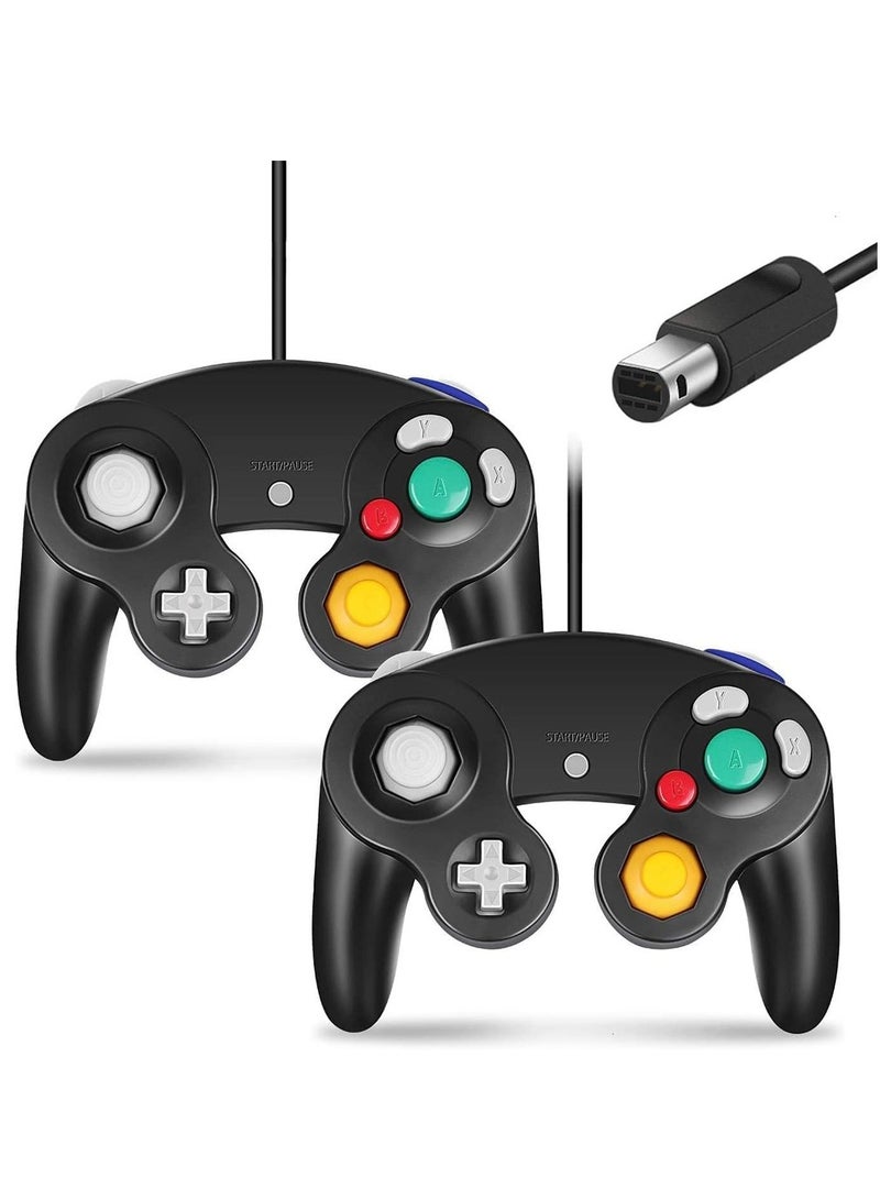 2PCS Wired Controller Classic Gamepad For Nintendo Controller - Enhanced (Black) - Image 1