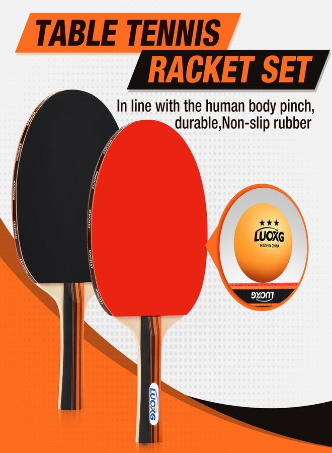 LUOXG Ping Pong Paddles Set of 2, Including Ping Pong Paddles, Balls, a Ping Pong Net and a Portable Case, Table Tennis Rackets Set Suitable for Indoor and Outdoor Games, Anytime and Anywhere - Image 3