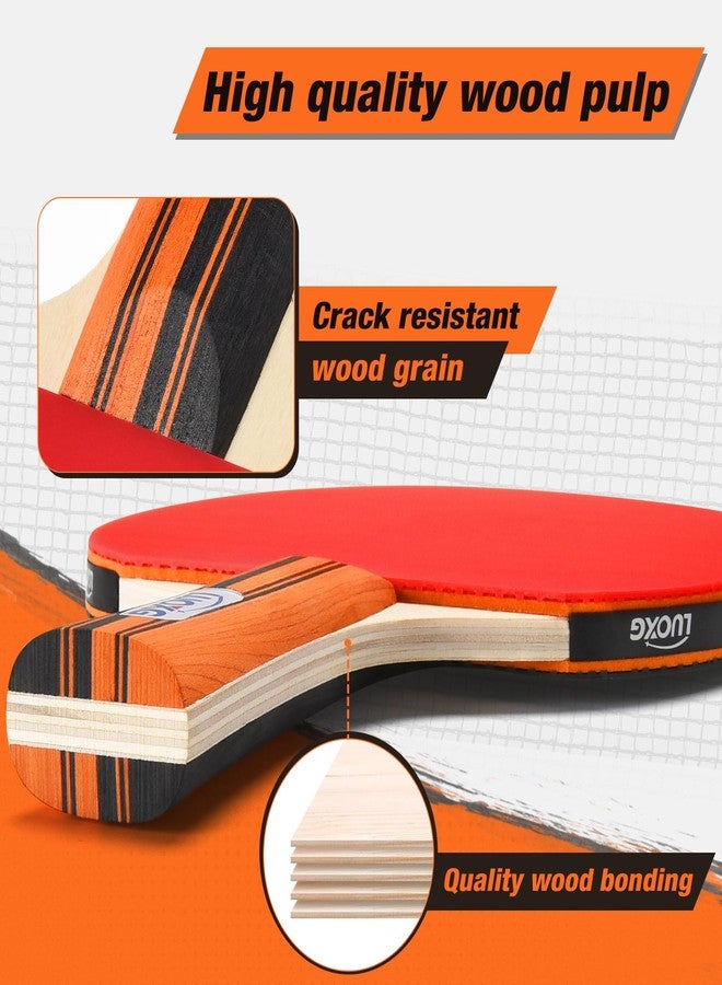 LUOXG Ping Pong Paddles Set of 2, Including Ping Pong Paddles, Balls, a Ping Pong Net and a Portable Case, Table Tennis Rackets Set Suitable for Indoor and Outdoor Games, Anytime and Anywhere - Image 4