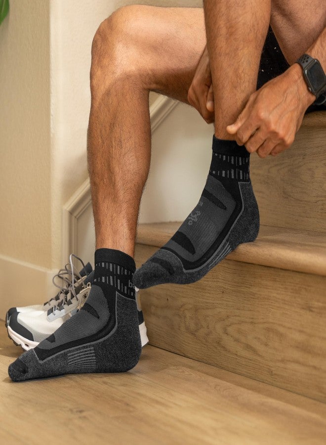 Balega Blister Resist Performance Quarter Athletic Running Socks for Men and Women (1 Pair), Black, Large - Image 2