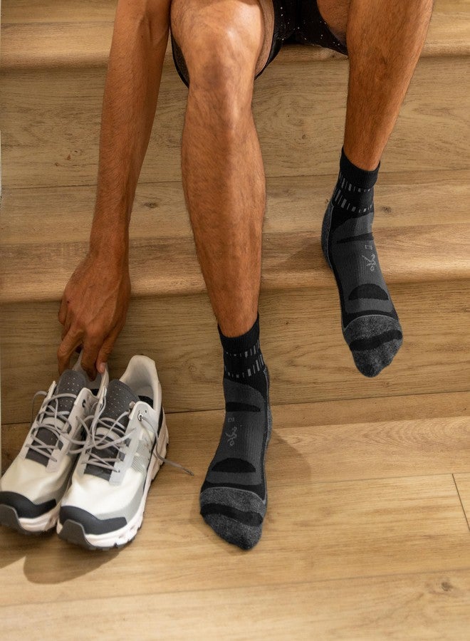 Balega Blister Resist Performance Quarter Athletic Running Socks for Men and Women (1 Pair), Black, Large - Image 3