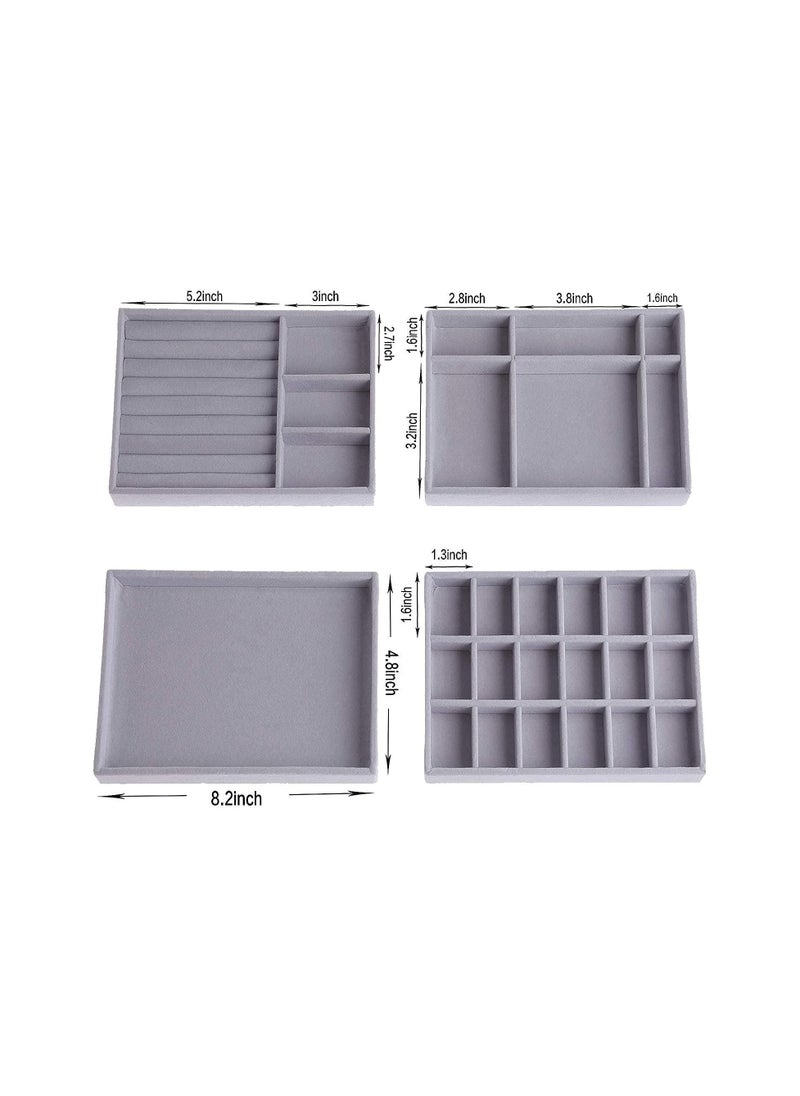Generic - velvet Jewelry Drawer Organizer 4 Pieces Set - Image 1