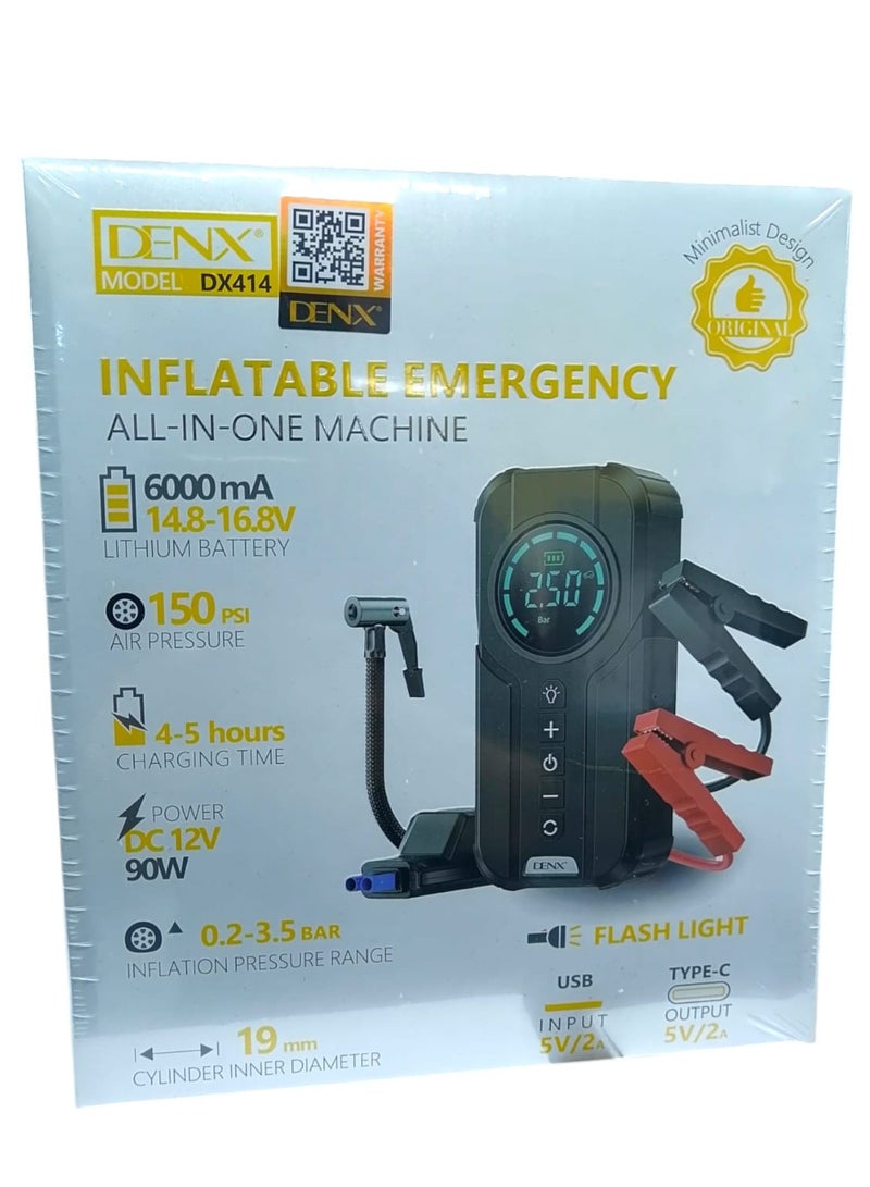 Denx Portable battery car starter subscription 6000 mAh with built-in air blower DX414 - Image 5