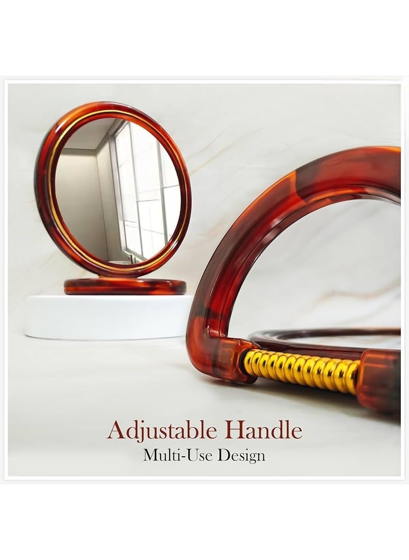 Round Beauty Tabletop Mount Makeup Mirror Both Sides One Side Magnifying Stand Mirror for BathroomDressing TableShavingParlours and Salons XL 18cm x 18cm  - Image 4