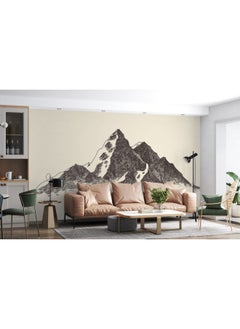 Home Gallery Rocky Mountains Fabric Wallpaper Covers An Area ​​Up To 4.2Mx3M With Adhesive  And Smoothing Tool  - Image 3