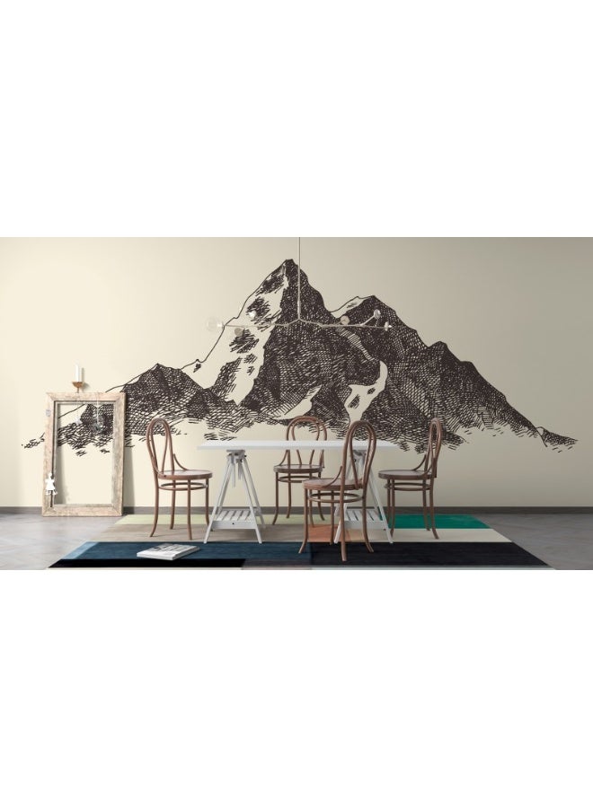Home Gallery Rocky Mountains Fabric Wallpaper Covers An Area ​​Up To 4.2Mx3M With Adhesive  And Smoothing Tool - Image 2