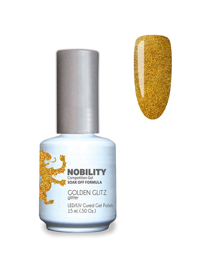 Lechat Gel Nail Polish 15 ml, Long Lasting, Chip Resistant, Requires Drying Under UV Led Lamp Golden Glitz Nbgp67