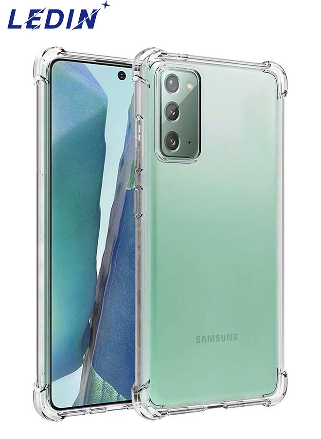LEDIN Case for Samsung Galaxy Note 20 Clear Case Soft Flexible Silicone Back Cover Shockproof Anti Scratch Case with Reinforced Bumper Corner Compatible for Samsung Galaxy Note 20 Clear