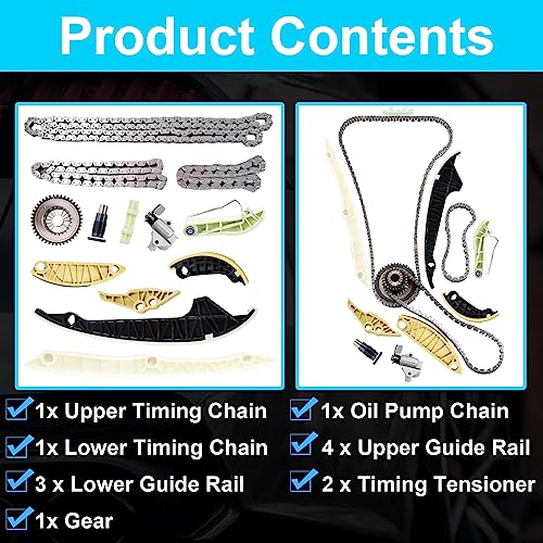 DOFOCH Engine Timing Chain Tool Kit for Audi 2008-2015 2.0L A3 A4 A5 A6 Q3 Q5 S3 TT Quattro, for 2008-2014 2.0L Volkswagen Beetle CC EOS Golf GTI Jetta Tiguan Passat, 6H109467N 06H109467R 06H109158N - Image 3