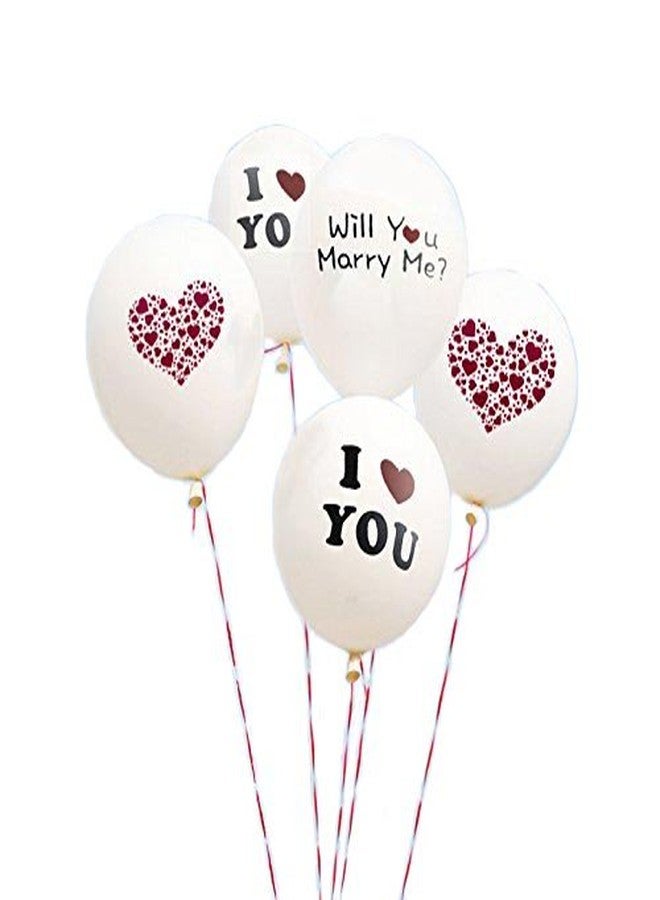 DelightBox Proposal Decorations, Marry Me Balloons Set for Engagement Party, 5 Piece Kit with 12 Inch Will You Marry Me & I Love You Decor, Red and White Valentines Day Supplies - Image 1