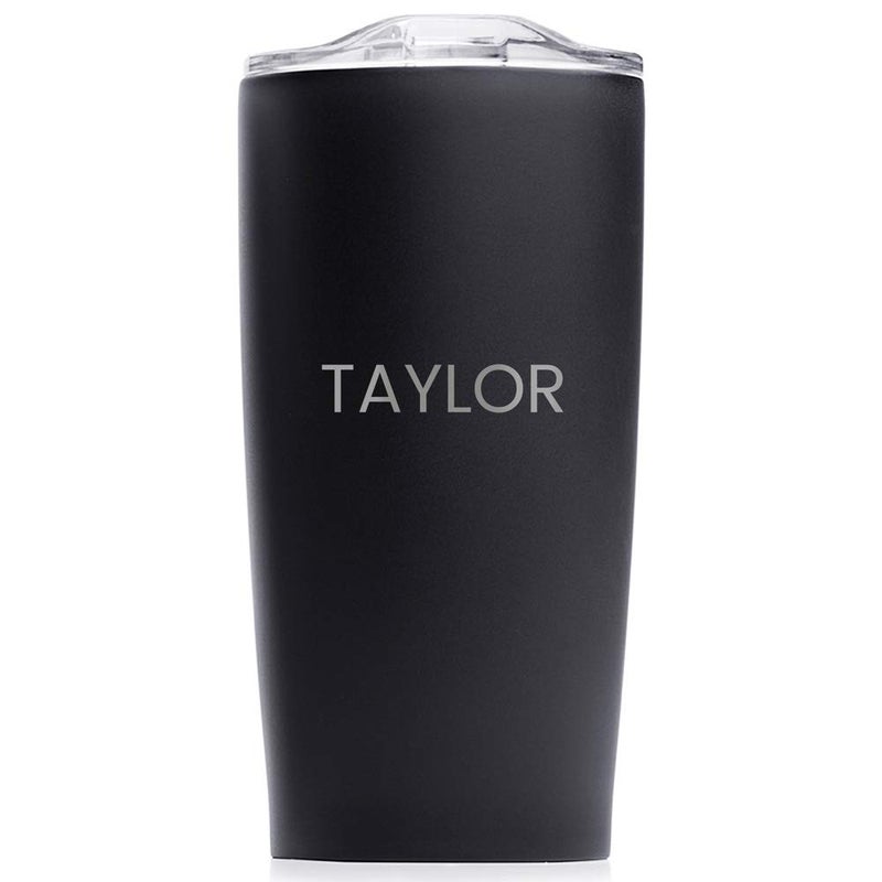Lifetime Creations Lifetime Creations Personalized Tumbler Matte Black Custom Horizontal Engraved Coffee Travel Mug with Lid Insulated Stainless Steel Coffee Tumbler 20 Ounce Cup Christmas Gifts for Employees 