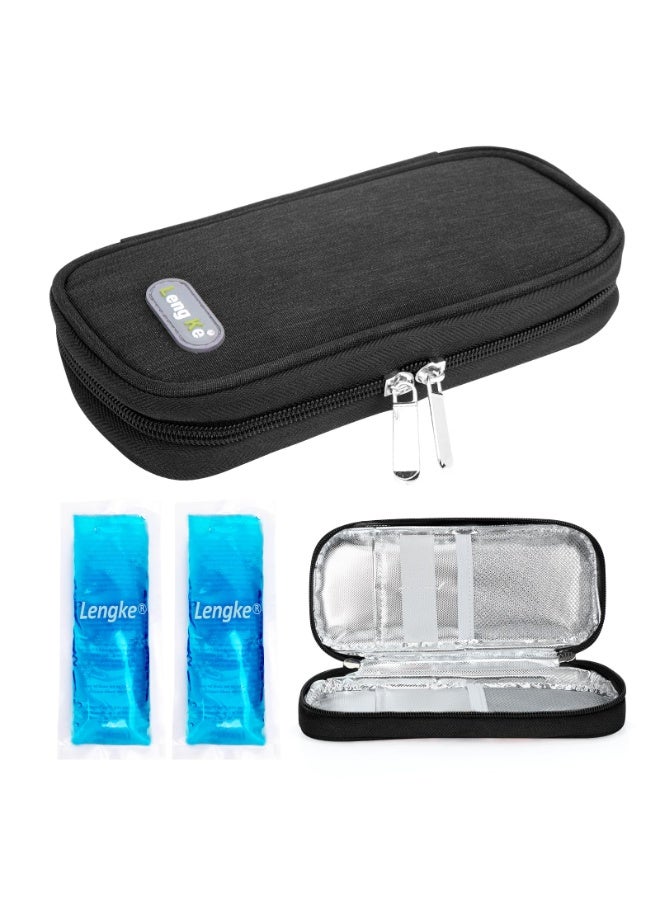 LengKe Insulin Cooler Travel Case - Portable Refrigerated Medicine Case for Insulin Pen, Medication and Diabetic Supplies with 2 TSA Approved Ice Pack - Image 1