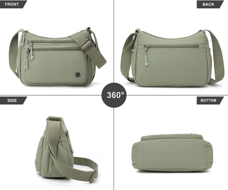 Pealwel Casual Crossbody Bag with Anti Theft Pocket - Women Lightweight Water-Resistant Purse Bag (Light Green) - Image 3
