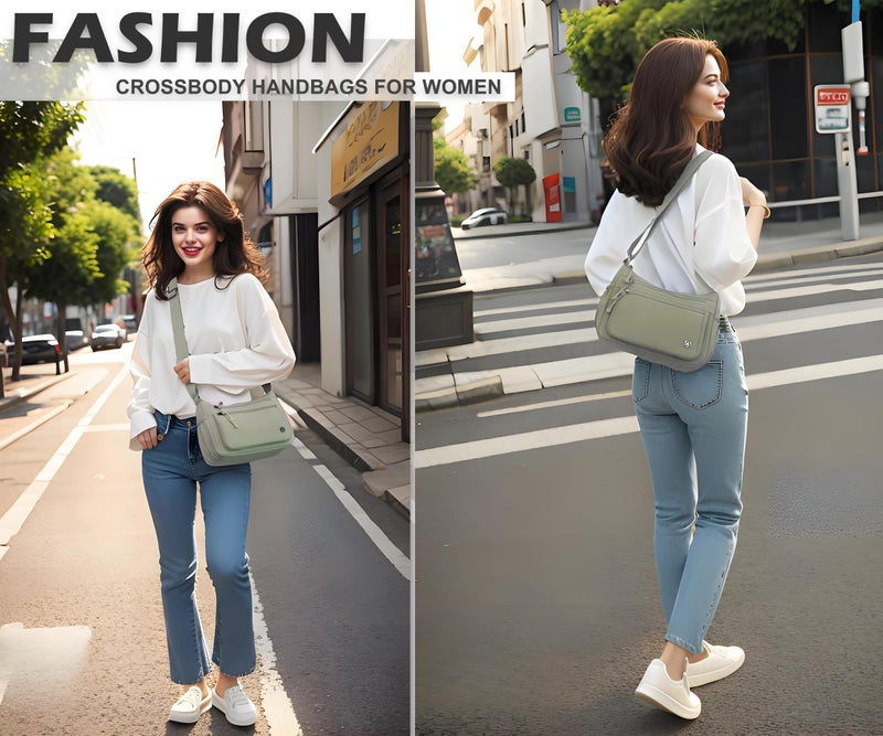 Pealwel Casual Crossbody Bag with Anti Theft Pocket - Women Lightweight Water-Resistant Purse Bag (Light Green) - Image 2