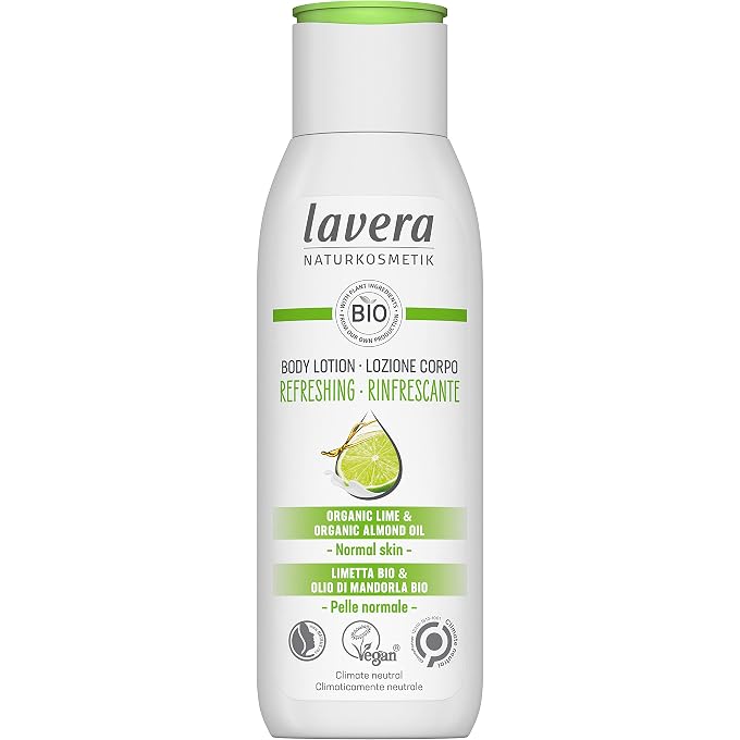 lavera Body Lotion Refreshing - Natural Cosmetics - vegan - Organic Lime & Organic Almond Oil - certified - 200ml white - Image 1