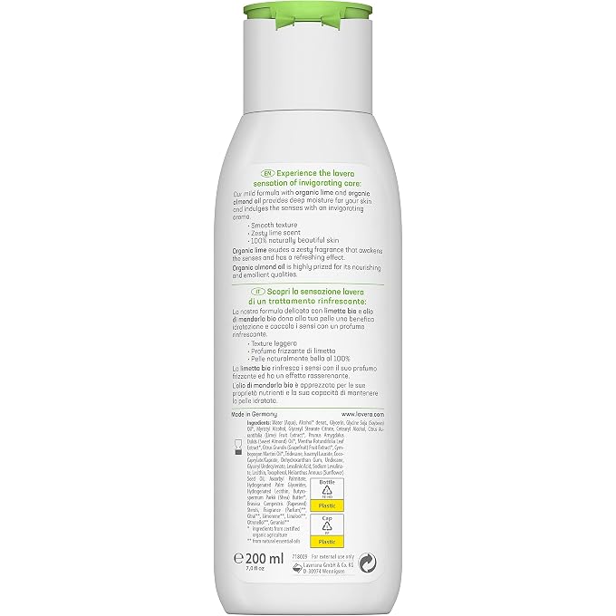 lavera Body Lotion Refreshing - Natural Cosmetics - vegan - Organic Lime & Organic Almond Oil - certified - 200ml white - Image 2