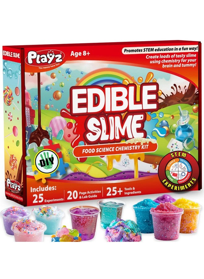 Playz Playz Edible Slime Candy Making Science Kit for Kids Ages 8-12 Years Old - Food Science Chemistry Kid Science Kit with 25 Experiments to Make Slime Chocolates, Educational Science Kits for Boy & Girls  - Image 1