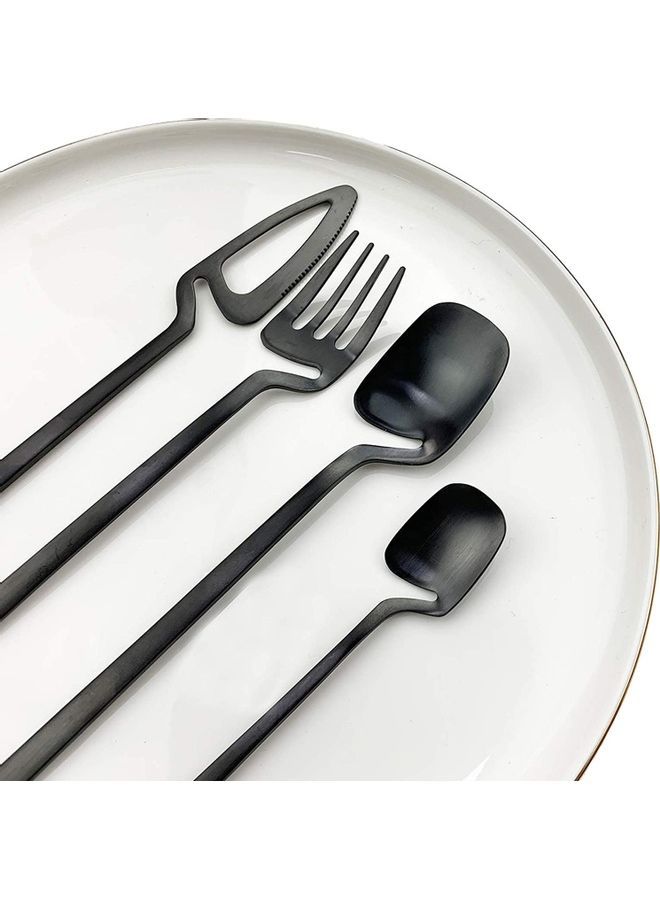 NIBEMINENT 24-Piece Flatware Set Satin Finish For 6 Knives / Forks Spoons Included Dishwasher Safe Multicolour one sizecm - Image 4