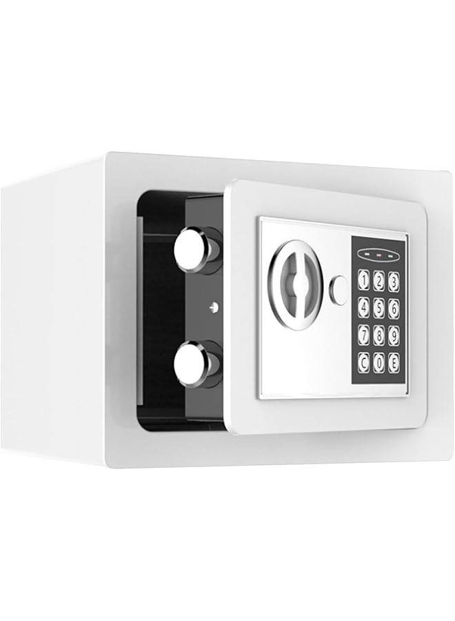 erorex Safe Box All Steel Digital Safe Deposit Box With Electronic Keypad Lock And Key Lock For Home Office Hotel Security Box Safe Cabinet For Jewelry Cash Passport Documents White - Image 1