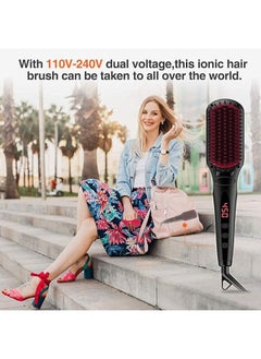 General Hair Straightener Brush, Ionic Hair Straightening Brush with Fast MCH Ceramic Heating, Anti-Scald, Auto Temperature Lock and Auto-Off Function, Portable Straightening Comb for Home  - Image 5